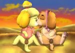  animal_crossing animal_genitalia animal_pussy anthro anus canid canine canine_pussy canis clothed clothing collar conditional_dnp domestic_dog eyes_closed female female/female feral genitals hi_res isabelle_(animal_crossing) kissing mammal nintendo no_pants no_underwear paw_patrol pussy skye_(paw_patrol) spread_legs spreading video_games xxgato 