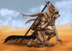  2021 4_toes 5_fingers ambiguous_gender anthro canid canine day desert detailed_background digital_media_(artwork) feet fingers hi_res mammal melziszondi outside sky solo toes 