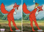  absurd_res anthro canid canine clothing costume detailed_background disney english_text female fox foxpawmcfly fursuit hi_res maid_marian mammal reptile robin_hood_(disney) rock scalie signature sir_hiss snake solo text zipper 
