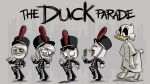  16:9 2019 anatid anseriform anthro avian bird black_eyebrows clothed clothing della_duck disney donald_duck duck ducktales ducktales_(2017) emo eyebrows female fethry_duck gladstone_gander grey_background group hat headgear headwear khionyohannmendoza male marching my_chemical_romance scrooge_mcduck simple_background text the_black_parade uniform widescreen 