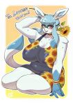  anthro anthrofied big_breasts blush breasts cleavage clothed clothing eeveelution eyewear female glaceon glasses mature_female nintendo nzuuure pok&eacute;mon pok&eacute;mon_(species) pok&eacute;morph solo video_games 