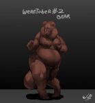  anthro balls belly big_balls big_belly big_penis blush genitals hi_res huge_balls hyper hyper_balls hyper_genitalia male mammal nipples overweight overweight_anthro overweight_male penis solo thick_thighs ursid were weretober wereursid wide_hips wyth 