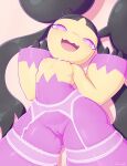 anthro breasts clothed clothing female garter_belt garter_straps genitals hi_res lace looking_at_viewer mawaifu mega_evolution mega_mawile mostly_nude nintendo open_mouth open_smile pok&eacute;mon pok&eacute;mon_(species) pussy simple_background small_breasts smile solo topless video_games 