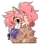  1:1 2021 alpha_channel anthro avery_(roanoak) ball_of_yarn brown_body brown_fur claws cute_fangs digital_media_(artwork) domestic_cat eyebrows felid feline felis female fur hair lynx mammal pink_claws pink_eyebrows pink_eyes pink_hair pink_nose roanoak spots telegram_stickers white_body white_fur yarn 