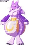  alpha_channel anthro bandai_namco big_breasts big_diaper blush breasts diaper digimon digimon_(species) featureless_breasts female fur hi_res impaledwolf looking_at_viewer mane purple_body purple_eyes purple_fur renamon solo thick_thighs weewizzylizzy white_diaper wide_hips 