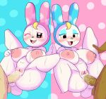  animal_crossing anthro anthro_penetrated areola big_breasts blonde_hair blush breasts chrissy_(animal_crossing) darky duo_focus female female_penetrated francine_(animal_crossing) genitals green_nose group hair hi_res human human_on_anthro human_penetrating human_penetrating_anthro interspecies lagomorph leporid male male/female male_penetrating male_penetrating_female mammal nintendo nipples nude parallel_sex penetration penile penile_penetration penis_in_pussy pussy rabbit sex spread_legs spreading vaginal vaginal_penetration video_games white_body 
