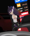  absurd_res anthro big_breasts breasts business_suit clothing eulipotyphlan exposed_breasts eyes_covered female gas_station groodger hair hedgehog hi_res long_hair mammal mature_female meme messy_hair queen_aleena_hedgehog sega smoking solo sonic_the_hedgehog_(series) sonic_underground suit 