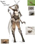 4_arms anthro aquatic_pygmy_grasshopper arthropod better_version_at_source female fiship grasshopper hair hi_res insect long_hair multi_arm multi_limb one_eye_closed orthopterid solo towel 