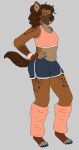  absurd_res anthro bottomwear bulge clothing girly hi_res hyaenid leg_warmers legwear mammal shorts soft-spots solo 