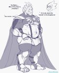  2021 alphys anthro anthro_focus armor asgore_dreemurr balls beard big_bulge big_muscles blush bodily_fluids body_hair boss_monster bovid bulge cape caprine chest_hair clothing crown dialogue duo english_text eyewear facial_hair fingerless_gloves footwear genitals glasses gloves goat hair handwear happy_trail hi_res horn hunnipanda legwear lizard male male_focus mammal musclegut muscular muscular_anthro muscular_male navel pecs reptile scalie simple_background smile solo_focus standing suspenders sweat sweatdrop text thick_thighs thigh_highs thong toeless_footwear unconvincing_armor undertale undertale_(series) underwear url video_games white_background 