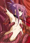  armpits breasts chikage_(sister_princess) collar fumihiro purple_hair red_eyes sister_princess tentacle wet 