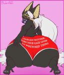  &lt;3 &lt;3_eyes 2020 anthro big_butt black_body black_fur bludermaus bludermaus_(character) breasts butt butt_grab butt_squish chiropteran clothed clothing ear_piercing ear_ring english_text eyewear female fur glasses glistening glistening_lips hair hand_on_butt heterochromia huge_butt lips long_hair mammal microchiropteran neck_tuft phyllostomid piercing sitting solo squish text text_on_clothing thick_lips tongue tongue_out topless tuft underwear vampire_bat white_hair yangochiropteran 