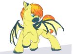  bat_pony equid equine fan_character hasbro hi_res horse male mammal my_little_pony pony simple_background smile snowstormbat 