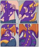  2019 activision anthro back_spikes big_butt bottomwear breasts butt clothed clothing comic crossgender denim denim_clothing dragon female gender_transformation growth hi_res human jeans male mammal membrane_(anatomy) membranous_wings mtf_transformation pale_skin pants purple_body purple_scales rileyomalley scales solo species_transformation spikes spikes_(anatomy) spyro spyro_the_dragon tail_growth topless torn_bottomwear torn_clothing transformation transformation_sequence video_games wide_hips wing_growth wings 
