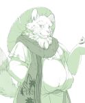  2017 anthro belly canid canine clothing hat headgear headwear humanoid_hands kemono male mammal moobs overweight overweight_male raccoon_dog scarf simple_background solo tanuki whistleglass white_background 