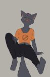  anthro clothed clothing dany-j domestic_cat feet felid feline felis female flat_colors hi_res ibispaint ibispaintx mae_borowski mammal night_in_the_woods simple_background sitting sleeping solo video_games 