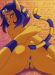  animal_crossing ankha_(animal_crossing) anthro big_butt blush butt domestic_cat felid feline felis female hi_res looking_at_viewer looking_back mammal nintendo ravenemore solo video_games 