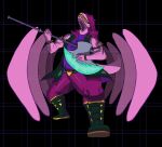  absurd_res anthro axe deltarune dinosaur female hair hi_res melee_weapon monster musclegut muscular nefarious.cum overweight overweight_female pink_body pink_hair reptile safe_(disambiguation) scalie solo spikes susie_(deltarune) undertale undertale_(series) video_games weapon 