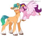  alpha_channel artistcoolpony blush brown_eyes equid equine eyes_closed female hasbro hitch_trailblazer_(mlp) hooves horse kissing_cheek male mammal mlp_g5 my_little_pony pegasus pipp_petals_(mlp) pony wings 