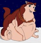  balto_(film) canid canine canis clothing domestic_dog female feral hectorthewolf jenna_(balto) mammal obese obese_feral overweight overweight_female overweight_feral sitting solo 