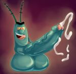  anthro balls big_balls big_penis bodily_fluids cum cumshot ejaculation genital_fluids genitals hi_res huge_balls huge_penis hyper hyper_balls hyper_genitalia hyper_penis male marine nickelodeon penis plankton_(species) shadowpelt sheldon_j._plankton smile solo spongebob_squarepants 