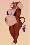  anthro belly big_belly big_breasts big_butt bikini breasts butt clothing elephant elephantid female hi_res mammal odisia pachyderm pose pregnant pregnant_female proboscidean solo swimwear 