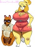  absurd_res animal_crossing anthro balls belly big_balls big_breasts bottomless breasts canid canine canis cleavage clothed clothing curvy_figure domestic_dog dominant dominant_female dress female genitals hand_on_hip hi_res huge_breasts isabelle_(animal_crossing) isolatedartest leash male male/female mammal nintendo overweight overweight_male penis raccoon_dog shih_tzu signature slightly_chubby submissive submissive_male tanuki thick_thighs tom_nook_(animal_crossing) toy_dog video_games voluptuous wide_hips 