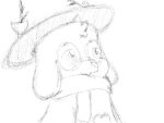  4:3 animated anthro black_and_white blush bovid caprine clothed clothing deltarune digital_media_(artwork) erickatailsko eyewear fur glasses goat hat headgear headwear looking_at_viewer male mammal monochrome ralsei scarf short_playtime simple_background smile solo undertale_(series) video_games 