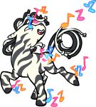  alpha_channel dancing dread_locks equid equine feral grey_body hasbro hooves male mammal mane musical_note my_little_pony open_mouth ruzeth solo stripes uglyfun zebra 