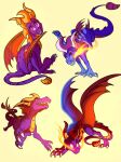  absurd_res activision ambiguous_gender claws dragon duo feral hi_res horn membrane_(anatomy) membranous_wings plaguedogs123 purple_eyes scales scalie simple_background spines spyro spyro_the_dragon video_games western_dragon wings 