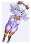  absurd_res areola belly big_ears bodily_fluids breasts clothing ear_piercing female hi_res humanoid humanoid_pointy_ears league_of_legends legwear medium_breasts navel nipples piercing pubes riot_games slightly_chubby solo sweat thick_thighs thigh_highs tristana_(lol) video_games wide_hips ya-ya-tan yordle 