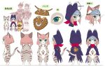  accessory brown_body brown_fur capcom chart cloak clothing digital_media_(artwork) felid felyne female fur green_eyes hair headband hi_res hood japanese_text lynian mammal monster_hunter monster_hunter_stories monster_hunter_stories_2:_wings_of_ruin neckerchief off/on official_art pink_hair semi-anthro short_hair solo stripes text tsukino_(monster_hunter_stories) turnaround unknown_artist video_games whiskers 