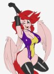  2019 2021 alpha_channel anthro armwear breasts cleavage clothed clothing color_edit colored edit elbow_gloves equid equine fan_character female gingersnaps_(oc) glistening gloves green_eyes handwear hasbro horn kevinsano legwear leotard looking_at_viewer mammal my_little_pony one_eye_closed pose rubber solo squish stockings stretching thigh_highs thigh_squish winged_unicorn wings wink 