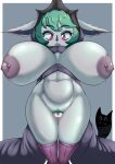  absurd_res areola belly big_areola big_breasts big_ears big_nipples breasts breasts_apart censored cross-eyed cute_fangs dark_nipples female genitals goth green_hair hair hi_res huge_areola huge_breasts humanoid humanoid_pointy_ears league_of_legends navel nipple_piercing nipples piercing pink_eyes pubes pussy riot_games shadow_creature short_stack slightly_chubby solo thick_thighs vex_(lol) video_games wide_hips ya-ya-tan yordle 