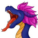  1:1 alpha_channel chrystaldraw dragon feral hair headshot_portrait horn male maws mikh&#039;to(dragon) mouth_shot open_mouth pink_hair portrait solo stickers teeth telegram telegram_stickers tongue tongue_out 