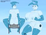  big_breasts big_butt breasts butt chair english_text female furniture genitals hi_res huge_breasts jamesab jenny_wakeman machine my_life_as_a_teenage_robot nickelodeon not_furry pussy robot solo spread_legs spreading text 