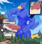  arexualex avian bird blue_body bodily_fluids cum cum_inside cum_on_ground erection excessive_cum falco_lombardi flooding genital_fluids genitals hi_res macro male mountain muscular muscular_male nintendo orgasm penetration penile penis penis_milking scientist solo_focus star_fox tunnel video_games worship 