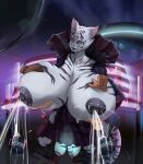  anthro bar beverage big_breasts bodily_fluids breast_milking breasts clothing felid female hi_res huge_breasts lactating mammal milk nagainosfw nipples queen_of_cats ready_player_one 