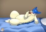 &lt;3 anthro bed blush codymathews eyewear flower flower_in_mouth furniture glasses male marlie_(typhlosion) nintendo pinup plant pok&eacute;mon pok&eacute;mon_(species) pose rose_(disambiguation) rose_(flower) rose_in_mouth slightly_chubby solo typhlosion video_games 