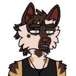  1:1 alpha_channel ambiguous_gender anthro brown_body brown_fur eyebags fur hair hyaenid hybrid jewelry kibbleztheyeen mammal meme messy_hair necklace parker_(kibbleztheyeen) solo striped_body striped_fur striped_hyena stripes tan_body tan_fur tired tired_eyes trans_(lore) trans_man_(lore) wojak yellow_body yellow_fur 