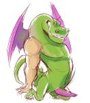  anthro dragon erection genitals grin human_arms male membrane_(anatomy) membranous_wings penis shuffahschlong smile solo trogdor wings 