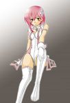  artist_request boots gloves jpeg_artifacts juju over_zenith pink_hair solo thigh_boots thighhighs white_gloves 