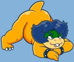  anthro armband ass_up hi_res jack-o&#039;_pose koopa koopaling ludwig_von_koopa male mario_bros nintendo nude overbite overweight overweight_male pose reptile scalie sinribbons solo tongue tongue_out video_games 