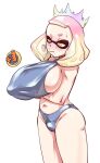  big_breasts bikini blush bodily_fluids box_chan breasts cephalopod clothing crown female huge_breasts humanoid hyper hyper_breasts inkling marine mollusk nintendo nipple_outline pearl_(splatoon) pseudo_hair side_boob simple_background solo splatoon sweat swimwear tentacle_hair tentacles video_games white_background 