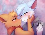  absurd_res anthro anthro_on_anthro biped bodily_fluids catnip_(khatnid) digital_media_(artwork) duo fan_character felid feline felis fluffy french_kissing hi_res kissing league_of_legends male male/male mammal marshmallow-ears neck_tuft riot_games romantic romantic_ambiance romantic_couple saliva saliva_string shaded size_difference teemo_the_yiffer tongue tongue_out tuft video_games yordle 