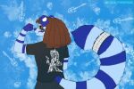  anthro blue_body blue_fur curlers felid feline fur hi_res hybrid iron_maiden lion mammal pantherine sergefoxpaws solo tiger tigon 