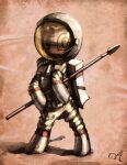  2015 anthro astronaut equid equine female hi_res horse lordgood mammal mars melee_weapon polearm pony solo spacesuit spear weapon 