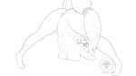  16:9 anthro breasts_on_floor butt canid canine female fox genitals hi_res jack-o&#039;_pose krystal line_art mammal monochrome nintendo nude pose presenting presenting_hindquarters presenting_pussy pussy sketch solo sorok17 star_fox video_games widescreen 