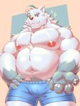  2021 3:4 anthro belly bulge clothing fur humanoid_hands kemono knights_college male mammal moobs musclegut navel nipples overweight overweight_male paul_(knights_college) polar_bear simple_background solo tamotoji_x underwear ursid ursine video_games visual_novel white_body white_fur 