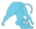  5:4 anthro ass_up blue_body blue_fur breasts butt cartoon_network domestic_cat drreverb felid feline felis female fur jack-o&#039;_pose mammal nicole_watterson nude pose simple_background solo the_amazing_world_of_gumball 